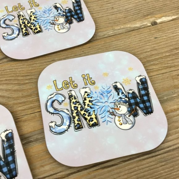 Let it Snow Winter Coasters Set of 4 - Picture 4 of 7